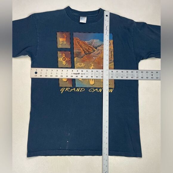 VINTAGE Gran Canyon Graphic T-shirt Men Large Blue USA 90s Single Stitch - Picture 9 of 9